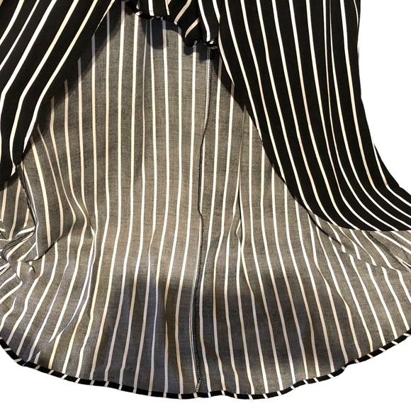Maxi/Romper (built in) B&W Striped High Low Romper/Dress Euc! - Picture 6 of 16